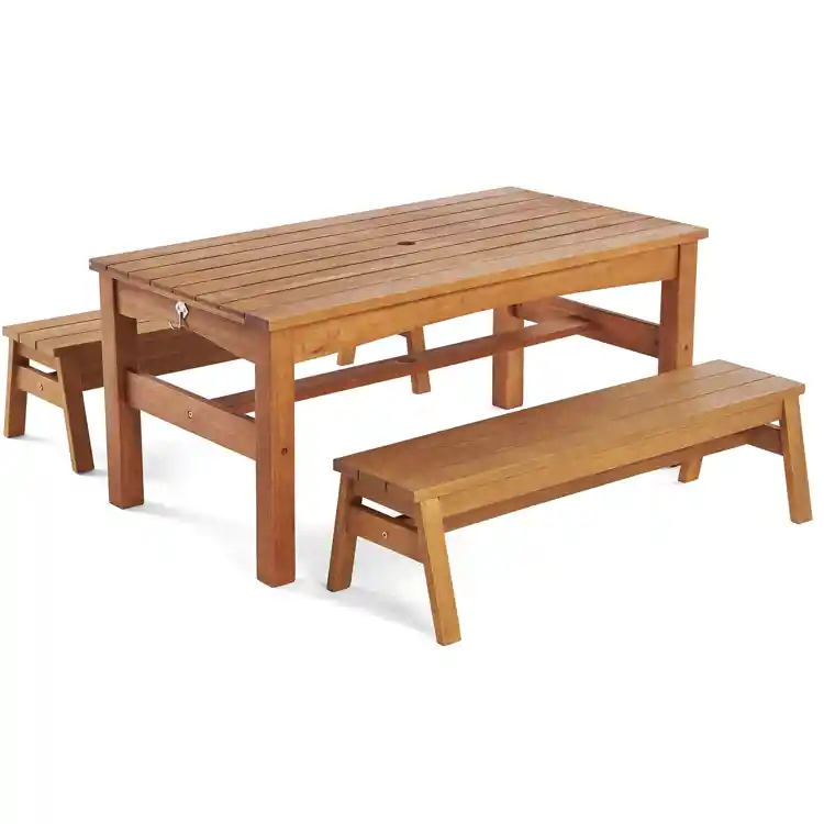 Wood Table & Benches